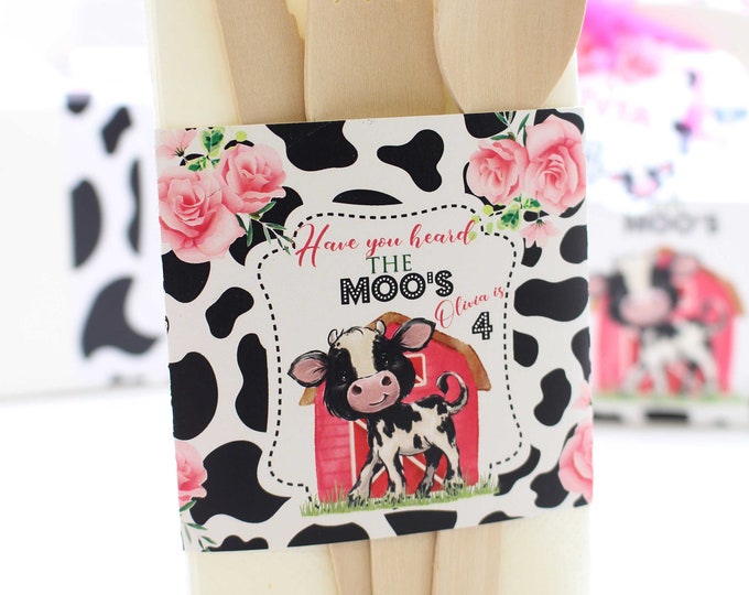 Personalised Farm yard animal, themed Napkin, cutlery holders wraps party gift favour, Happy Birthday