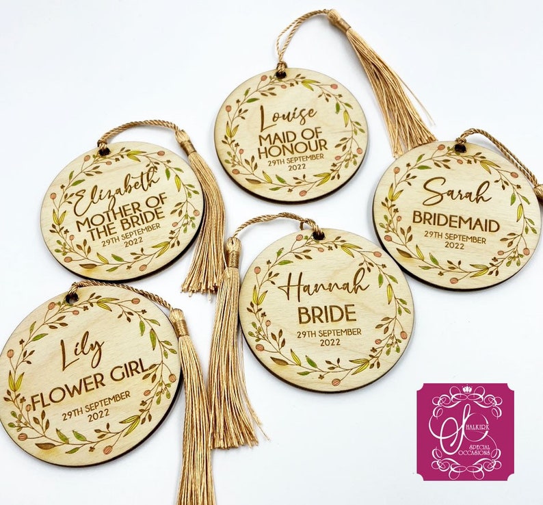 Wedding Hanger Tag engraved & painted image 4