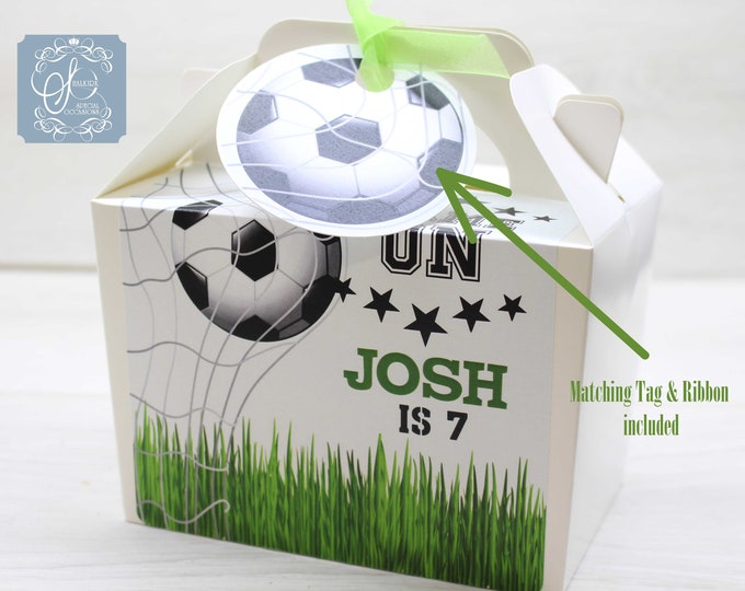 Personalised Children's Football Birthday, Gable Party Activity Gift Cake, Treat, Picnic, Snack, Sweet box
