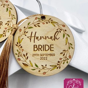 Wedding Hanger Tag engraved & painted image 6