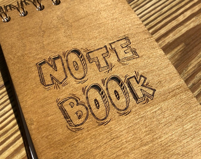 Wooden cover notebook