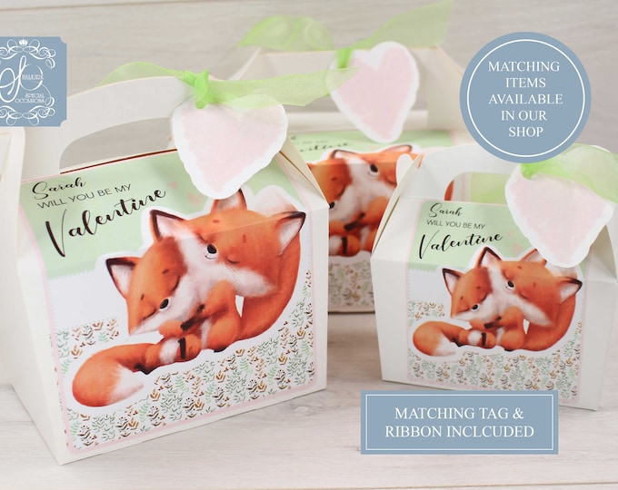 Personalised Wedding, Hen favour, Gable Party Activity Gift Cake, Lunch Boxes for Wedding, birthday, christening, Cute Foxy party