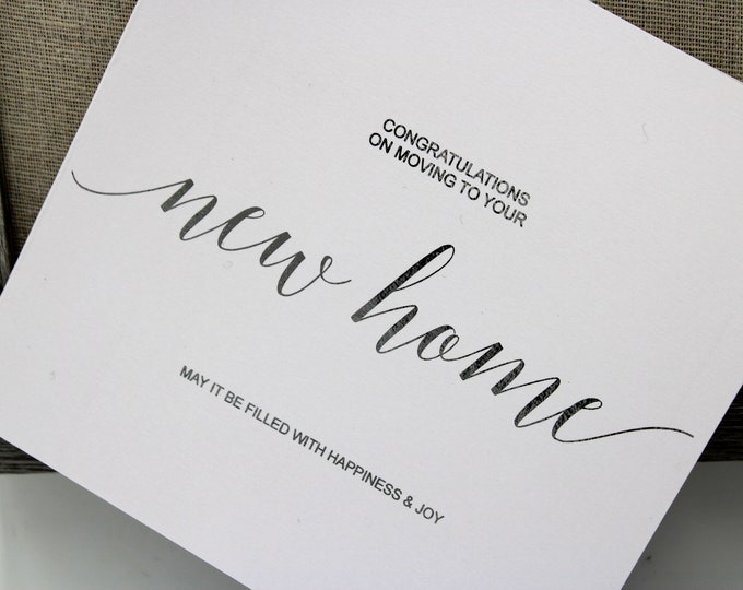 New Home greeting card silver foiled