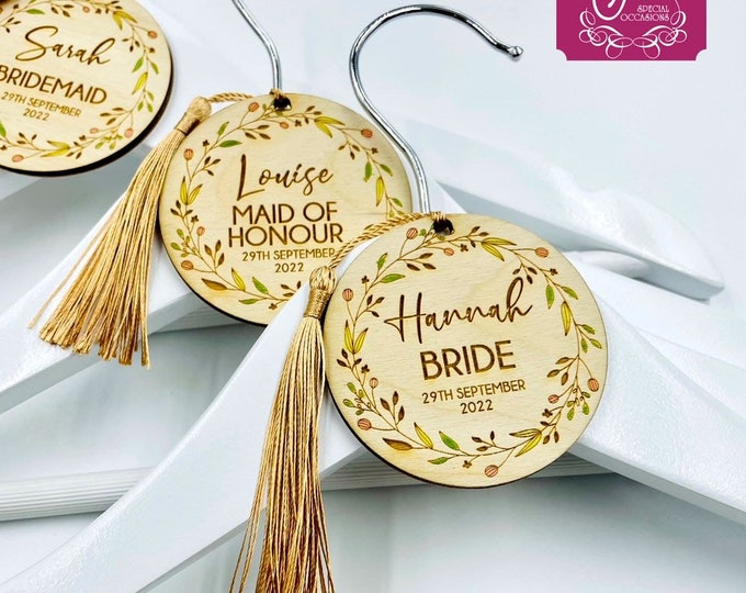 Wedding Hanger Tag engraved & painted