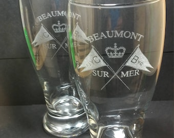 Custom Laser Engraved Pilsner Glass from your design or logo, club,award,school,sports,wedding,anniversary