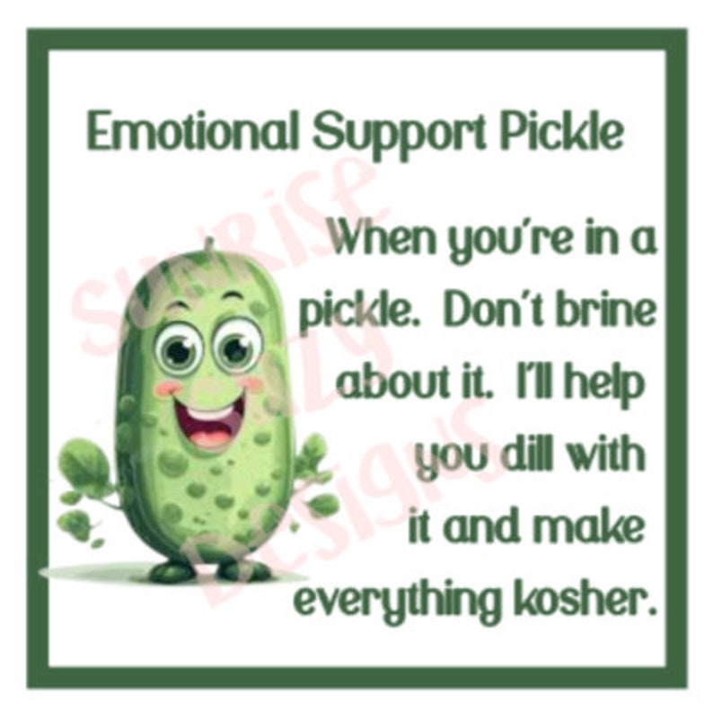 Emotional Support Pickle TAGS PRINTABLE PDF Etsy