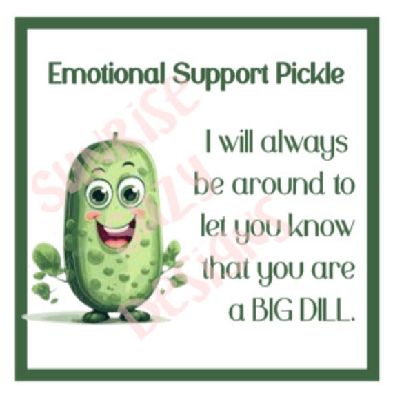 Emotional Support Pickles Printable, Back to School Counseling, Anxiety