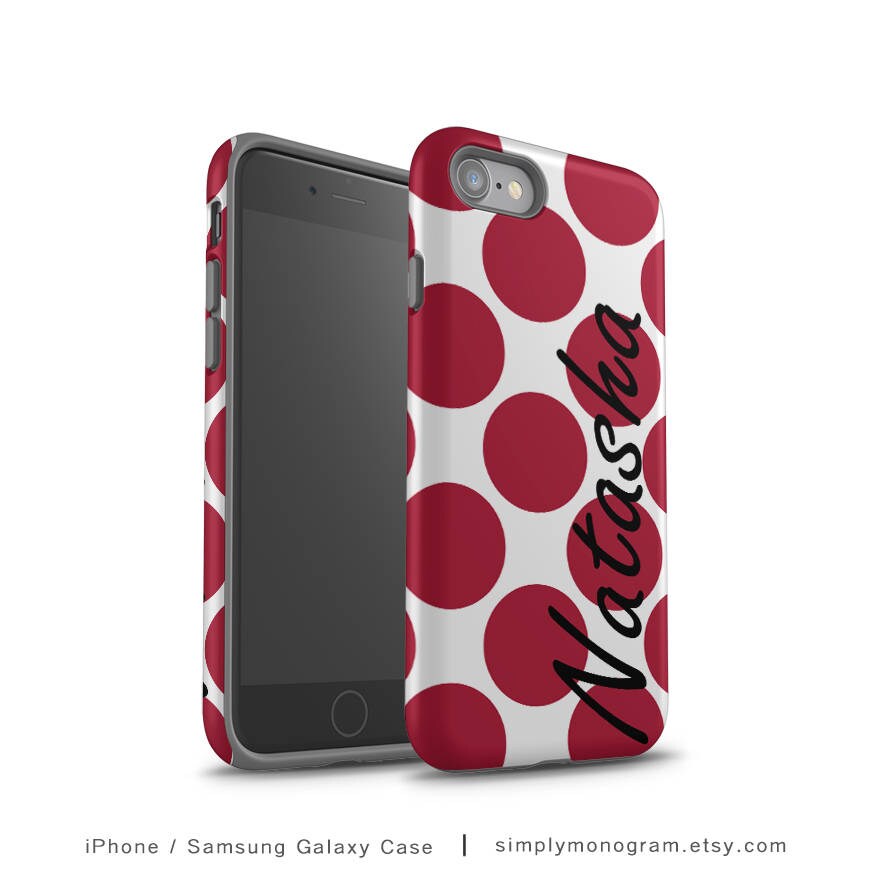 iPhone Xs Max Case, Galaxy S8 Case, Red Polka Dots, iPhone 12 Case, P…