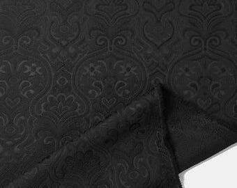 Autumn fabric, black color jacquard fabric, wedding jacket dress fabric,  cosplay dress fabric,  fabric by the yard