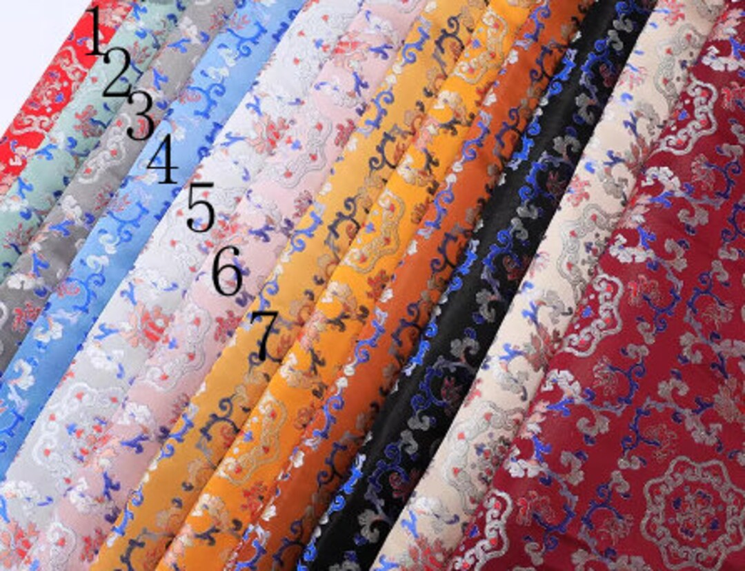 7 Color Brocade Fabric, Jacquard Fabric, Qipao Vest Tang Suit Fabric,  Fabric by the Yard 