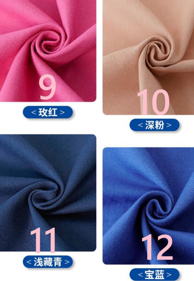 23 Color Cotton Canvas Fabric Pure Color Fabric Hand Made Etsy