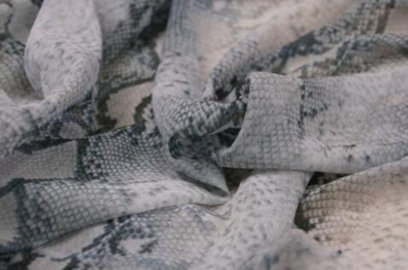 thin fabric printed chiffon fabric with serpentine pattern-yel 1.45 m wide57 Light grey color chiffon fabric