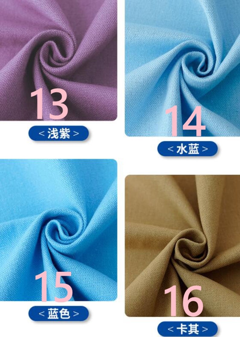 23 Color Cotton Canvas Fabric Pure Color Fabric Hand Made Etsy