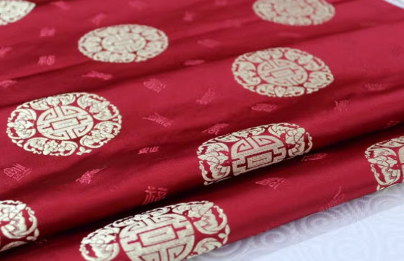 Chinese Style Black/coffee/blue/gold Color Brocade Satin Fabric ...
