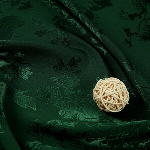 SALE, Dark green color brocade fabric, soft fabric, jacquard fabric, comfortable and smooth jacquard fabric