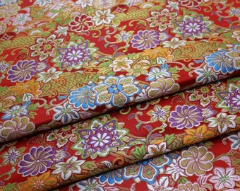 Color flower brocade fabric, jacquard fabric, by the yard