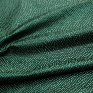 Black/dark green color brocade fabric, jacquard fabric, by the yard
