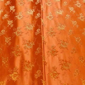 SALE-Orange color brocade fabric, cosplay dress fabric, by the yard
