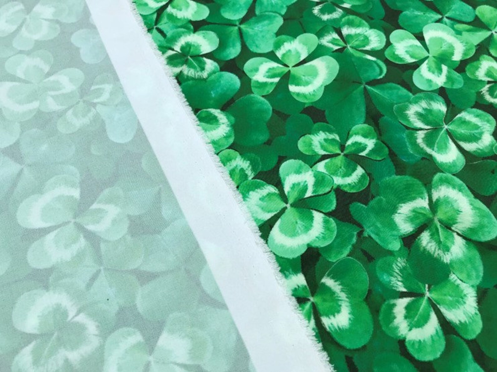 Fashion printed fabric green clover printed fabric stretch Etsy