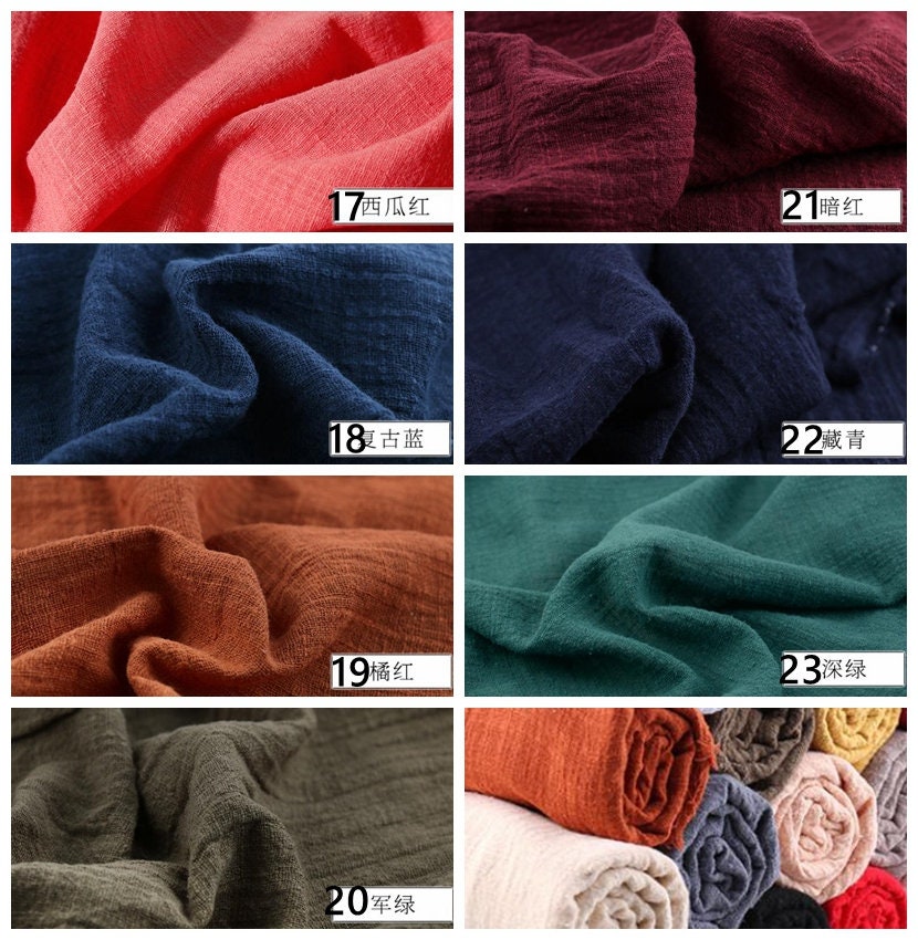SALE Cotton Linen Fabric Pure Color Fabric Summer Dress Etsy