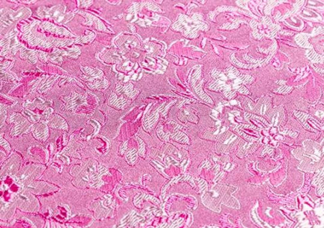 Pink Brocade Pink Color Brocade Fabric With Flower Style, Cheongsam Fabric, Chinese ...
