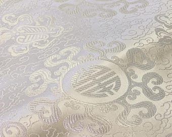 SALE-off-white color brocade fabric,jacquard fabric, cosplay dress fabric, by the yard