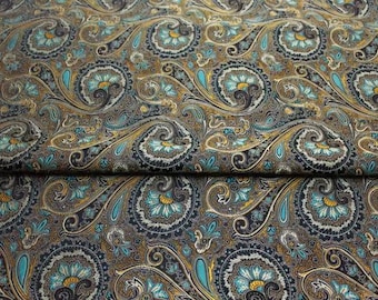 Schwarze Farbe Brokatstoff mit Paisley Muster, Cosplaystoff, Stoff;)