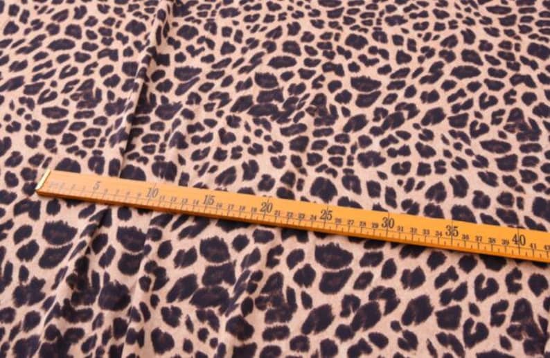 by the yard silk dress leopard style silk fabric Brown color silk stretch fabric