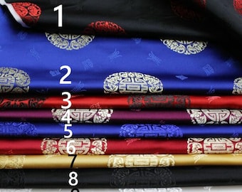 10 Color Brocade fabric, jacquard fabric, "China Fu" style fabric, by the yard