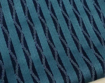 Autumn an Winter wool fabric, lake blue stripe wool fabric, jacket designer handmade fabric