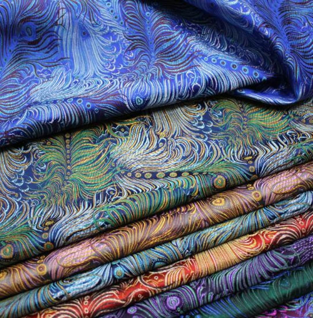 8 Color Feather Style Brocade Fabric Jacquard Fabric Cosplay - Etsy