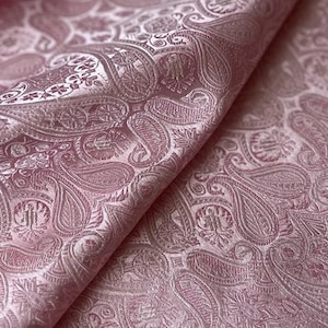 Light pink color brocade fabric,  jacquard fabric by the yard