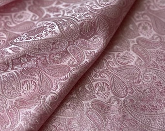 Light pink color brocade fabric,  jacquard fabric by the yard