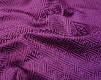 Purple brocade fabric, jacquard fabric, fabric by the yard
