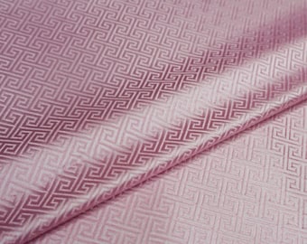 Light pink color brocade fabric,  jacquard fabric by the yard