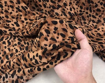100% Cotton fabric with leopard pattern, Summer fabric, thin leopard print cotton fabric, sexy fashion fabric, pure cotton DIY fabric