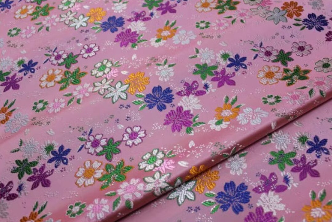 Pink Brocade Pink Color Brocade Fabric With Flora Pattern, Jacquard Fabric, Cosplay ...