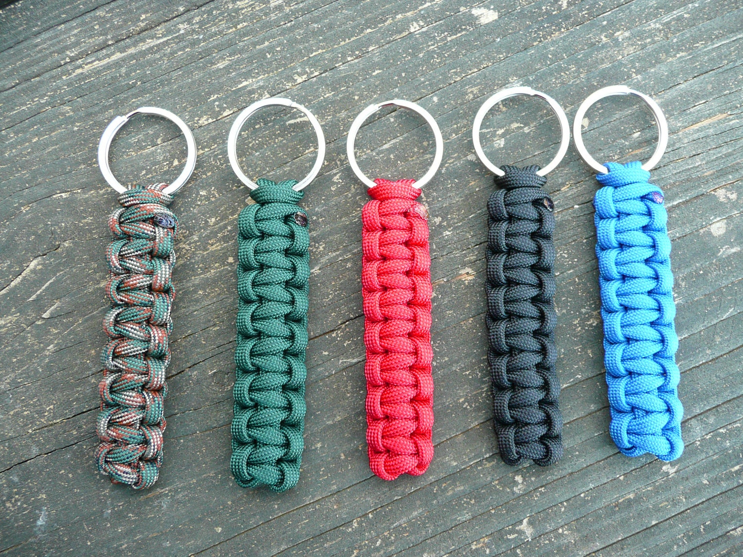 Solid Color Paracord Survival Keychains Etsy