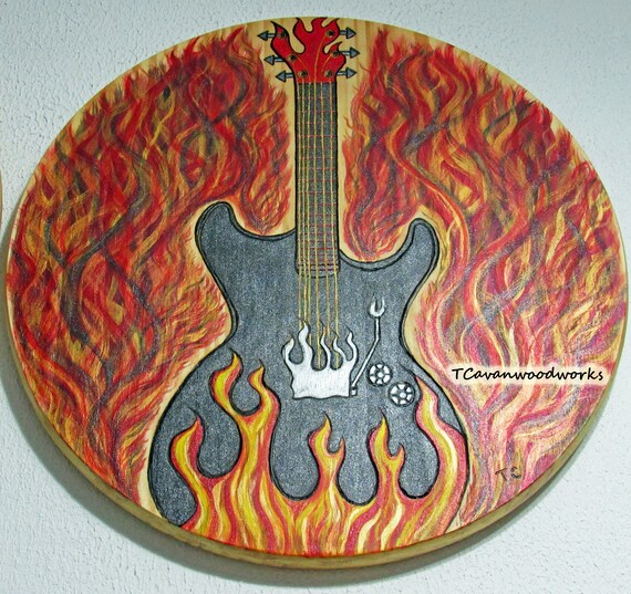 ☆アウトレット☆ パネルアート Fire guitar デジタルプリントアート