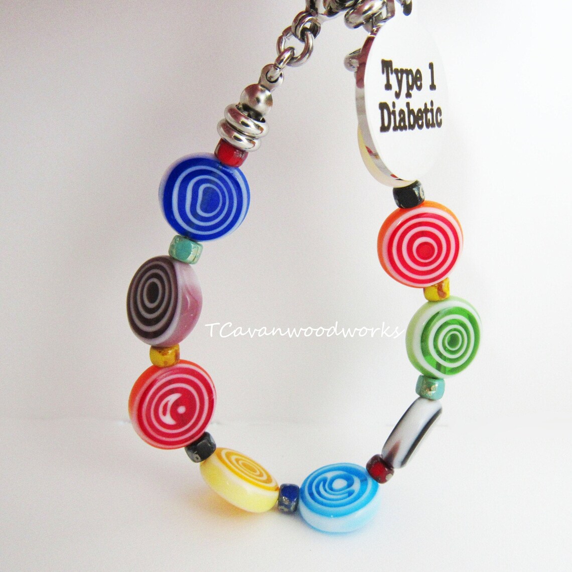 Type 1 Diabetic bracelet colorful beaded diabetes bracelet Etsy