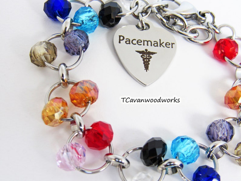 Pacemaker Heart Bracelet Medical Alert Id Chainmail Style Etsy