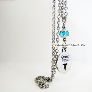 Gastric Bypass medical alert id necklace gastric bypass charm id gastric bypass stainless steel jewelry gastric bypass charm necklace gifts