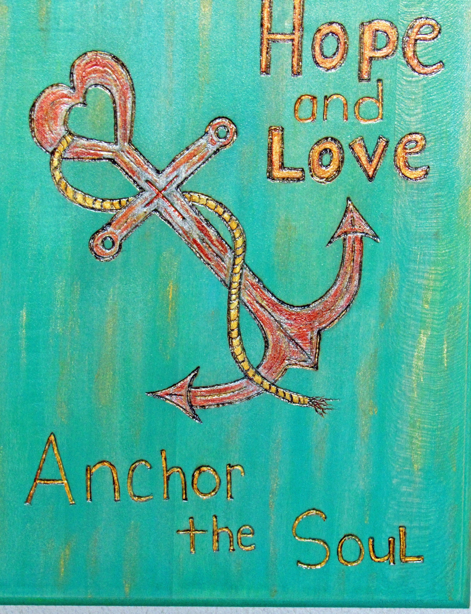Hope Anchors the Soul Wood Art Sign, Hebrews 6:19, Hope and Love Anchor ...
