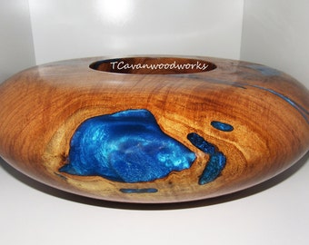 resin inlaid wood sculpture mesquite root ball woodturning blue iridescent epoxy resin inlaid wood figured wood art anniversary wedding gift