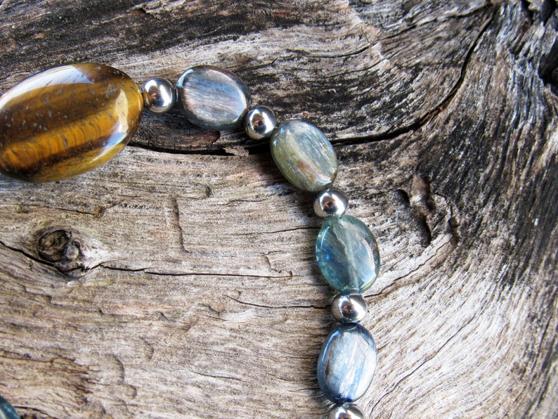 MENS TYPE ONE Diabetic medical alert bracelet stainless non tarnish tiger eye and onyx gemstones t1d medical alert type 1 diabetic bracelet