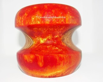 Fire Flames resin inlaid wood turning art hand turned honey mesquite wood inlaid wood bowls inlay resin wood bowl gifts orange red wood art