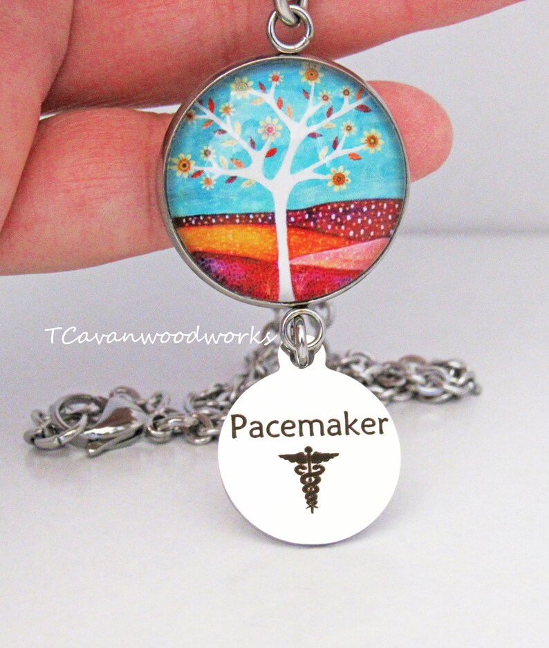 PACEMAKER NECKLACE STAINLESS Women Heart Patient Medical Alert Etsy