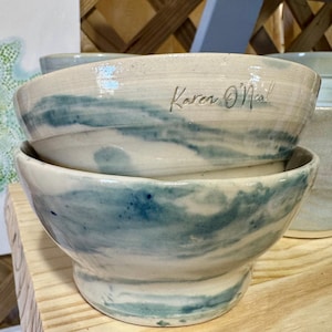 Swirl-Glazed Pottery Dinnerware | Handmade Ceramic Plate Set | Rustic Artisan Tableware | Unique Glazed Dishes | Kitchen Gift Idea