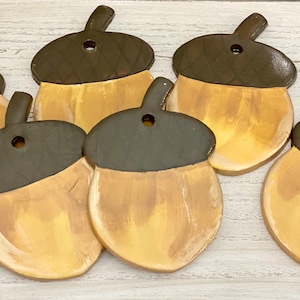 Fall Acorn Ornaments | Autumn Tree Decor | Rustic Thanksgiving Decoration | Woodland Christmas Ornament | Neutral Fall Home Decor Set