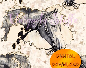 Toffee ~ Seamless Western Horse Pattern